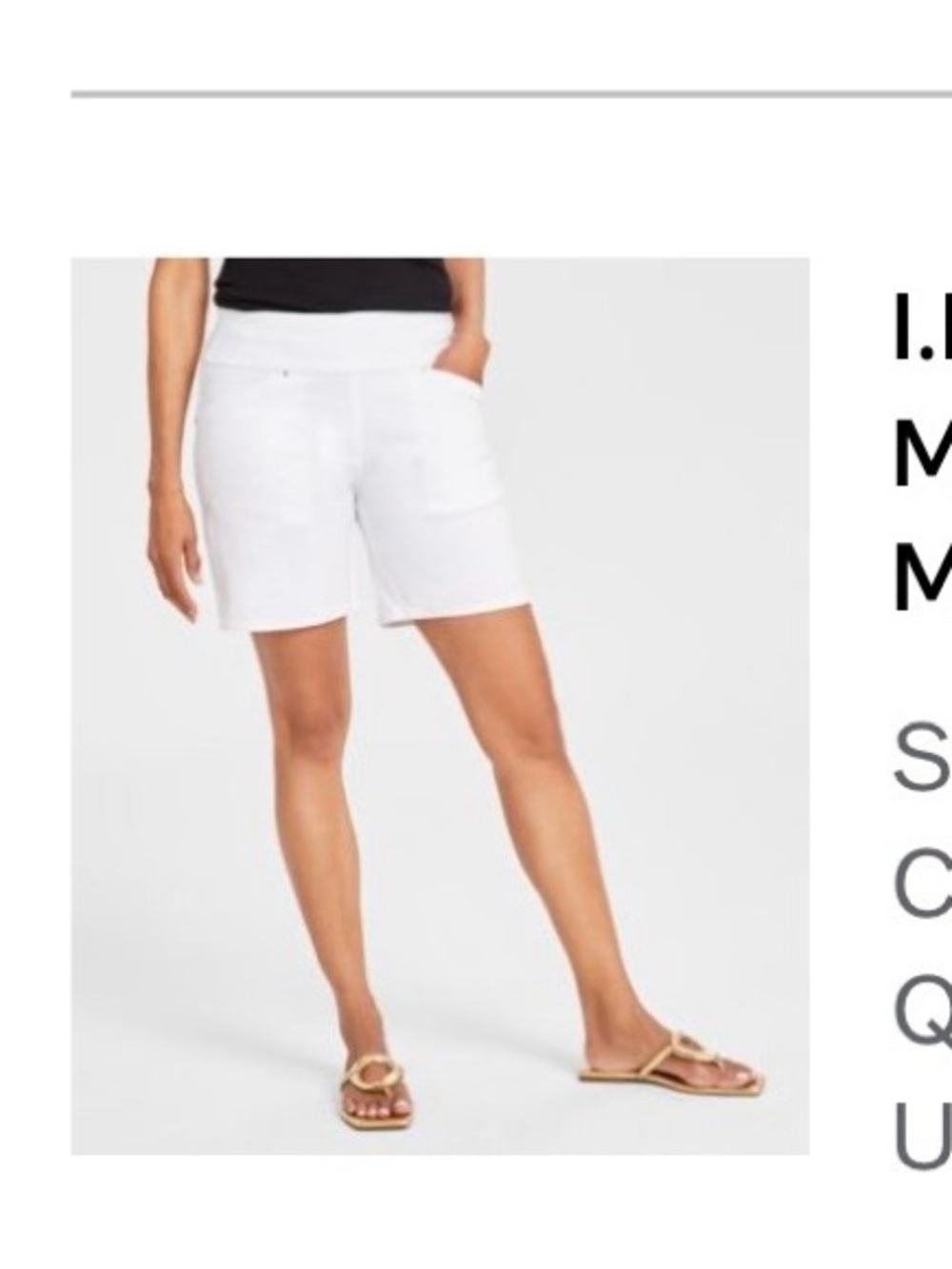 INC International Concepts White Pull-On Shorts